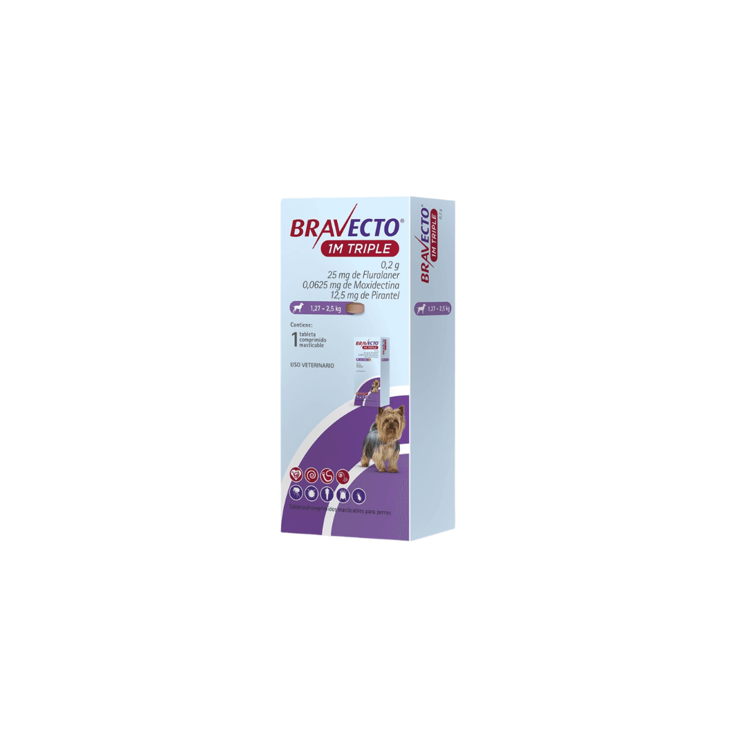 Bravecto 1Mes Triple 25Mg 1.27-2.5Kg
