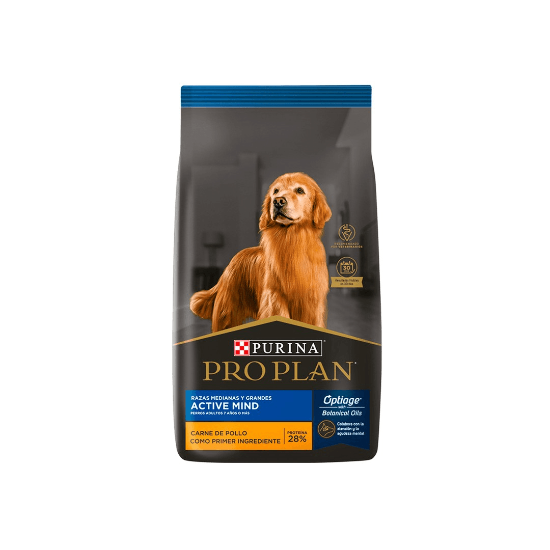 Purina Pro Plan Active Mind 7+ – Alimento para Perros Senior de Razas Medianas y Grandes – 3 KG